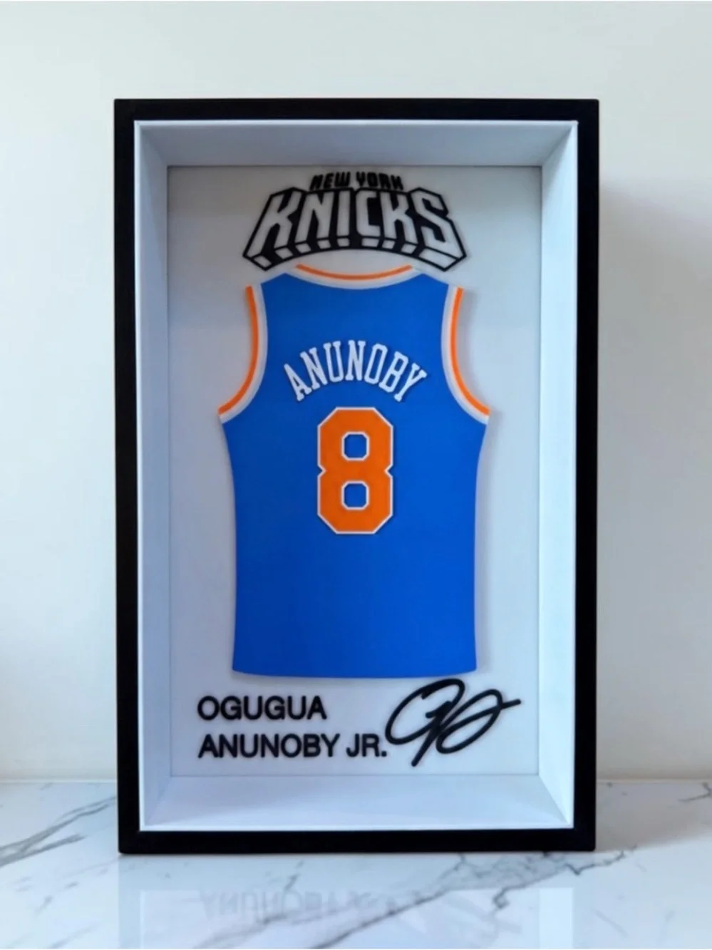 OG Anunoby #8 New York Knicks Inspired 3D Jersey Display Box Fan Decor - Picture 2 of 2